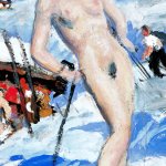 A Nude in the Alps I Nackte vor der Almhütte I