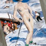 A Nude in the Alps I Nackte vor der Almhütte I