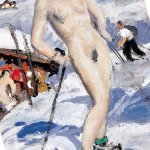 A Nude in the Alps I Nackte vor der Almhütte I