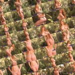 Redhead newcomer teen Roux showing her pussy while swinging for Playboy