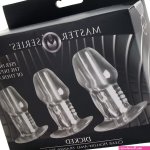 Master Series Dicked 3 Piece Hollow Anal Plug Set