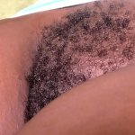 Black hairy pussy fucked and filled by a big white cock and a sticky semen