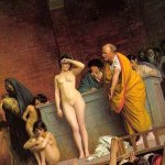 3 Paintings Slave Auction Greek nude Oil Art on Canvas