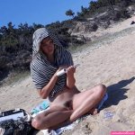 Arousing Hairy Pussy At Beach