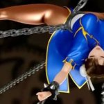 Chun Li from street fighter is chained up and group fucked