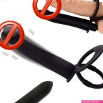 Black Dildo With Ring Double Penetration Strap-on Anal Dildo For Men