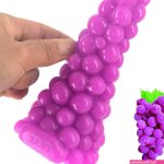 FAAK Grape Realistic Big Anal Plug Beads G-spot Clitoris Dildo Toy