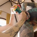 hot Tattoo Lesbian Anal Fuck i SQUIRT on a Pornstar