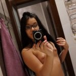 Amateur girlfriend takes hot mirror selfies while posing naked in the bathroom
