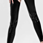 Black Latex Leggings with open butt