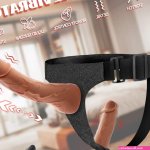 2025 Best Wearable Double Dildos with vibrating telescoping for lesbia