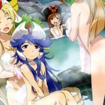 uno makoto robot girls z gre-chan grenda-san minerva x z-chan bathing naked onsen towel wet