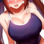 john zhang uma musume pretty derby daiwa scarlet umamusume animal ears breast hold cleavage school swimsuit sketch swimsuits thighhighs