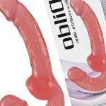 : Consolador realista de doble extremo consolador de punto G sin tirantes para lesbianas consoladores anales flexibles con tapn anal doble pene con glande para juego anal vaginal juguetes sexuales : Salud