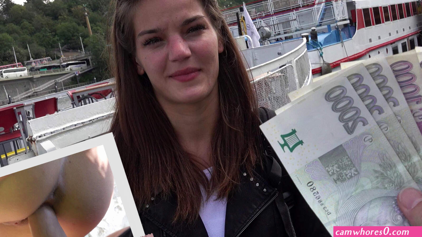 Czech street creampie money